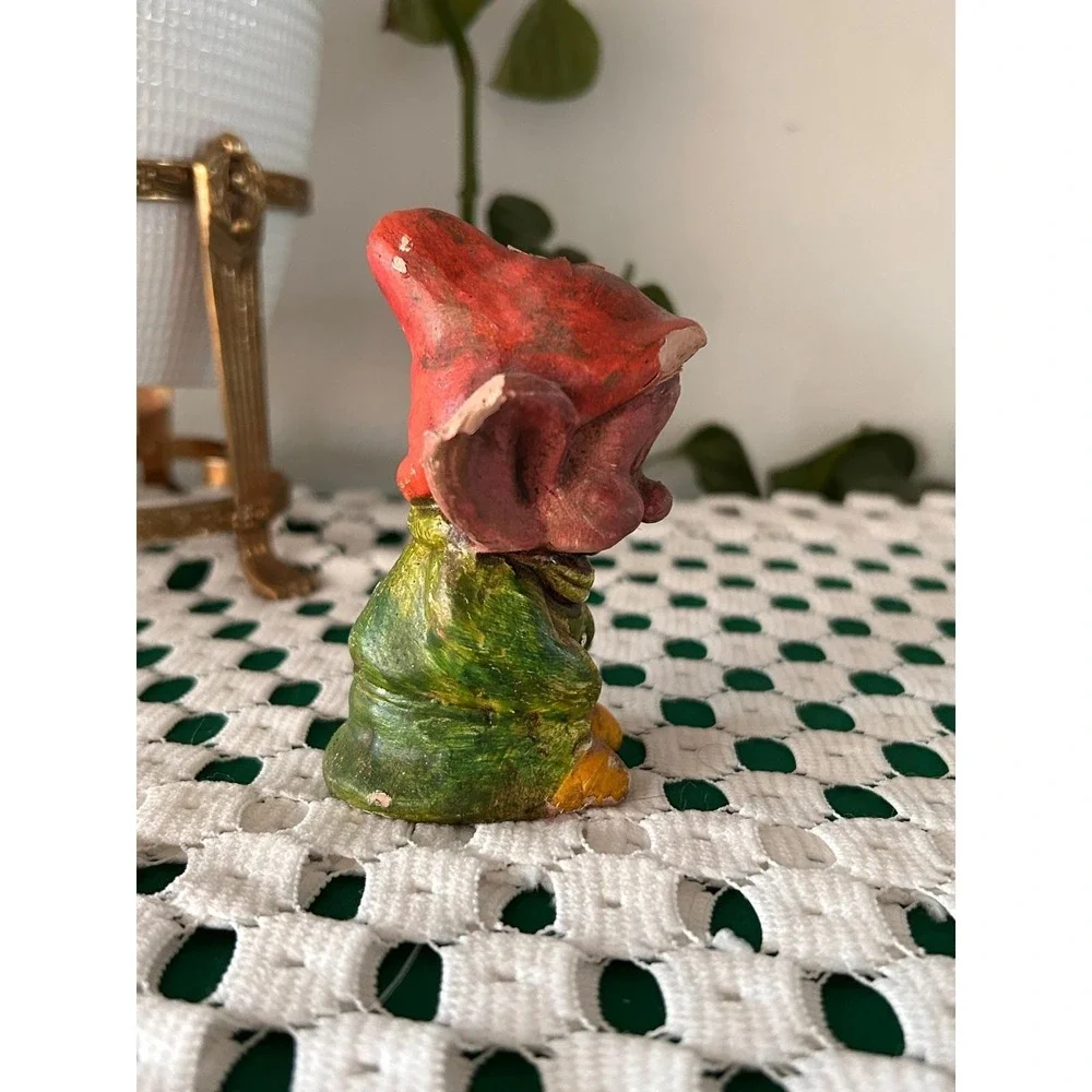 Vintage Disney Dopey Dwarf Figurine Distressed Cottagecore Gnome Shelf Decor
